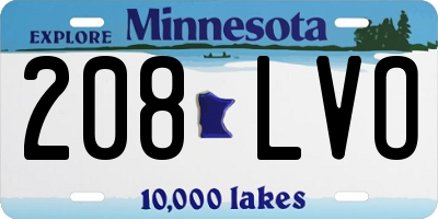MN license plate 208LVO