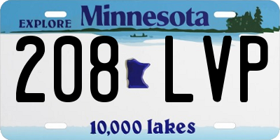 MN license plate 208LVP