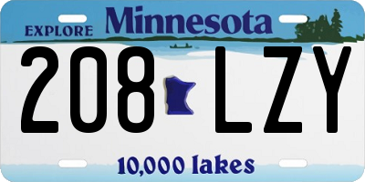 MN license plate 208LZY