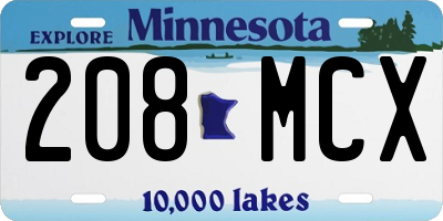 MN license plate 208MCX