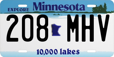MN license plate 208MHV