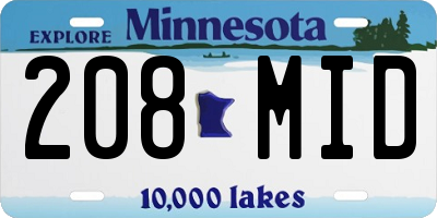 MN license plate 208MID