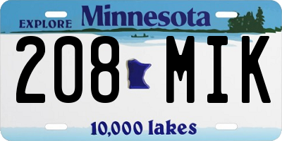 MN license plate 208MIK