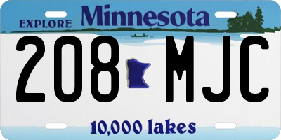 MN license plate 208MJC