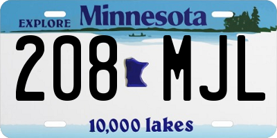 MN license plate 208MJL