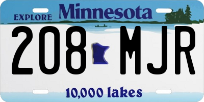 MN license plate 208MJR