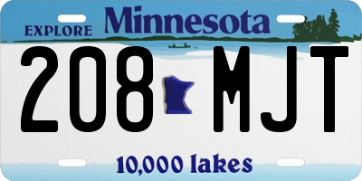 MN license plate 208MJT