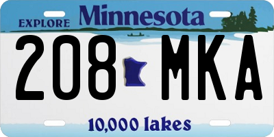 MN license plate 208MKA