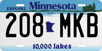MN license plate 208MKB