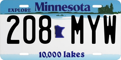 MN license plate 208MYW