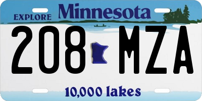 MN license plate 208MZA