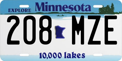 MN license plate 208MZE