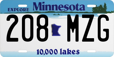 MN license plate 208MZG