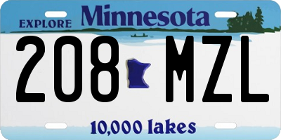 MN license plate 208MZL