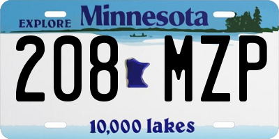 MN license plate 208MZP