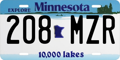 MN license plate 208MZR