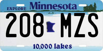 MN license plate 208MZS