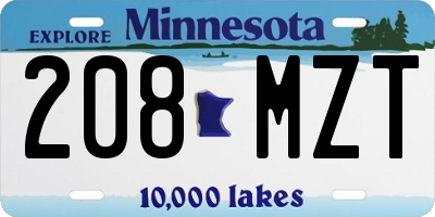 MN license plate 208MZT