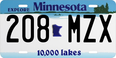 MN license plate 208MZX