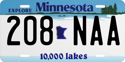 MN license plate 208NAA