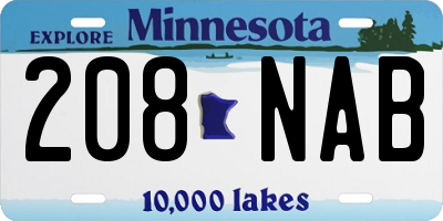 MN license plate 208NAB