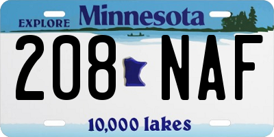 MN license plate 208NAF