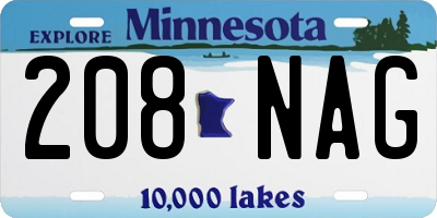 MN license plate 208NAG