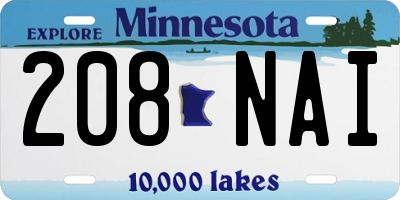 MN license plate 208NAI