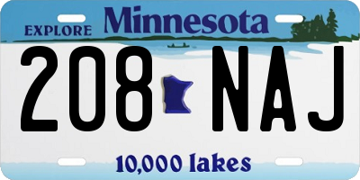 MN license plate 208NAJ