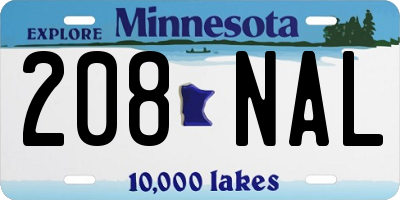MN license plate 208NAL