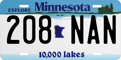 MN license plate 208NAN