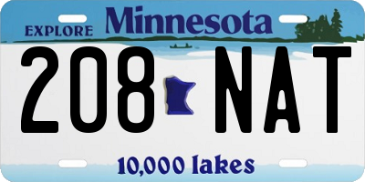 MN license plate 208NAT