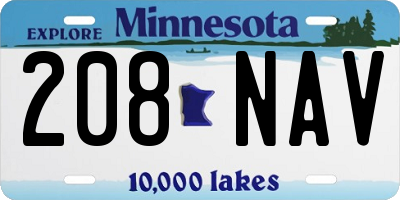 MN license plate 208NAV