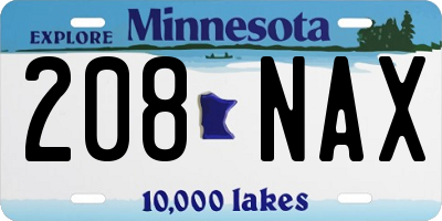 MN license plate 208NAX