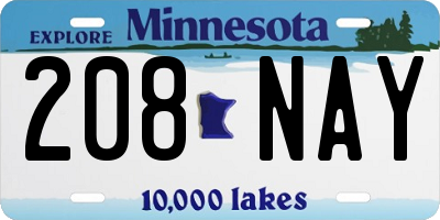 MN license plate 208NAY