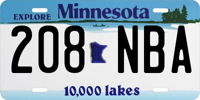 MN license plate 208NBA