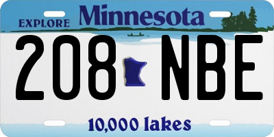 MN license plate 208NBE