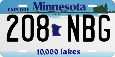 MN license plate 208NBG