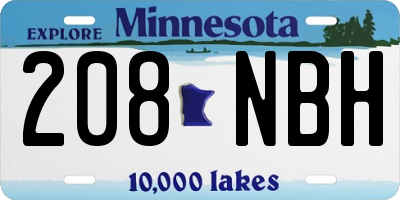 MN license plate 208NBH