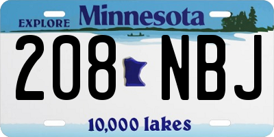 MN license plate 208NBJ