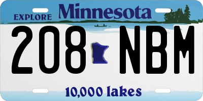 MN license plate 208NBM