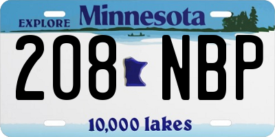 MN license plate 208NBP