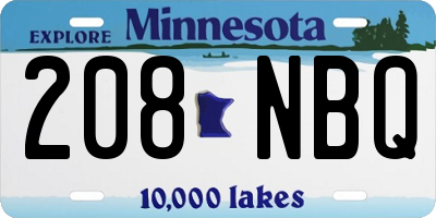 MN license plate 208NBQ