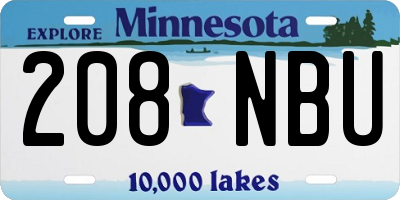 MN license plate 208NBU