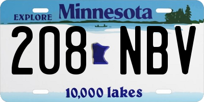 MN license plate 208NBV