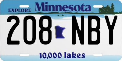 MN license plate 208NBY