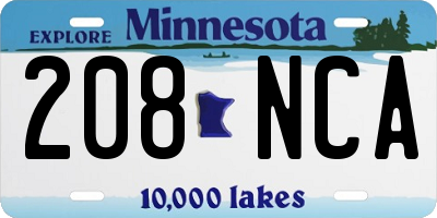 MN license plate 208NCA