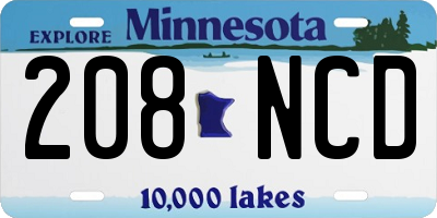 MN license plate 208NCD
