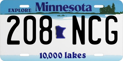 MN license plate 208NCG