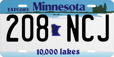 MN license plate 208NCJ